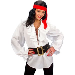 Widmann - T-shirt met ruches, piraat, vampier, middeleeuws, disco, carnaval, themafeest, carnaval