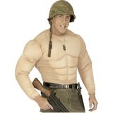 Widmann - Kostuum Super Muscle Shirt, Soldaten, Carnaval, Motto Party