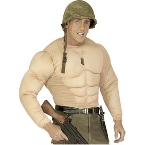 Widmann - Kostuum Super Muscle Shirt, Soldaten, Carnaval, Motto Party