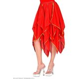 Widmann 48625 Chiffon-rok, rood met gouden pailletten, buikdanseres, zigeunerin, themafeest, carnaval