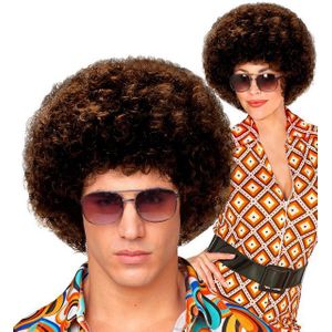 WIDMANN MILANO Party Fashion Disco-pruik, jaren '70 disco, krullende pruik, accessoire voor carnavalskostuums