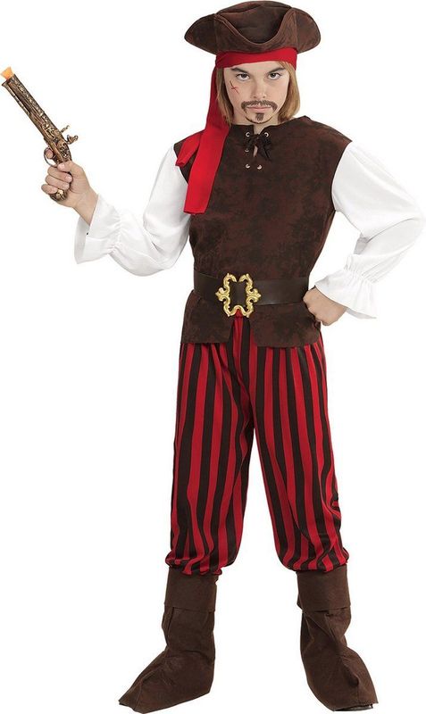 Piraat Kostuum Rood Bruin Jongen