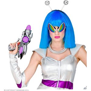 W WIDMANN MILANO Party Fashion 68598 - Verkleedset Alien, antenne, bril, ketting, heelal, buitenaards, ruimte, carnaval, themafeest