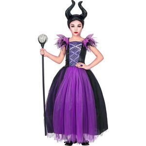 Widmann - Kinderkostuum Malefizia, jurk, hoofdtooi, Halloween, carnaval, themafeest