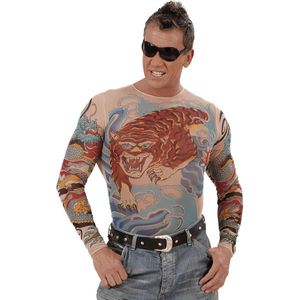 Widmann - Tattoo T-shirt - Zwart - Katoen - Lange Mouwen