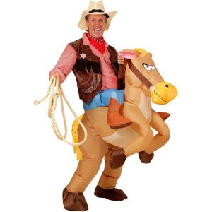 Opblaasbaar cowboy op paard kostuum Verkleedkleding