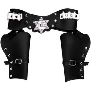 Zwarte Holster Cowboy Dubbel