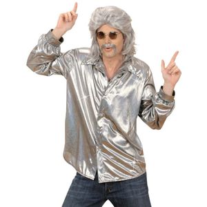 Disco 70S Shirt Zilver Heren