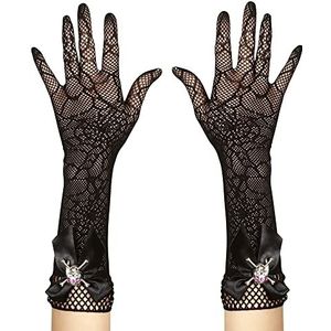 Widmann - Spinnenweb met doodskop handschoenen dames, meerkleurig, (eenheidsmaat), 9382S