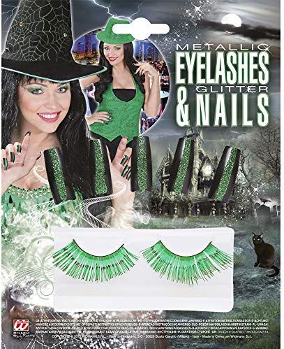 SET OOGWIMPERS GROEN MET 10 GLITTERNAGELS