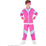 W WIDMANN MILANO Party Fashion - Kinderkostuum - jaren 80 roze trainingspak - Joggingpak - Badpak - Carnavalskostuum