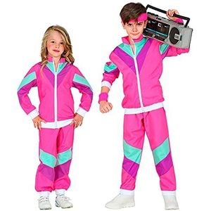 Widmann - Kinderkostuum uit de jaren 80, jas en broek, comfortabel, trainingspak, retrostijl, badkamertouch, party, carnaval