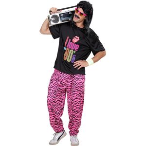Neon 80S Kostüm Schwarz Rosa Herren