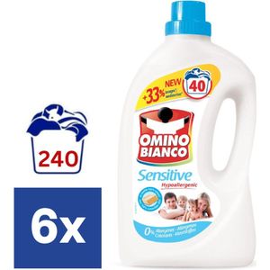 Omino Bianco Sensitive - 6 x 2L (180 wasbeurten) - Vloeibaar wasmiddel - Voordeelverpakking