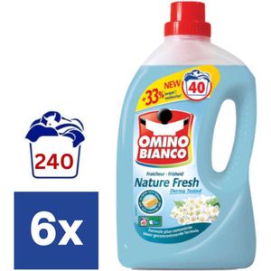 Omino Bianco Nature Fresh Vloeibaar Wasmiddel (Voordeelverpakking) - 6 x 2 l (240 Wasbeurten)