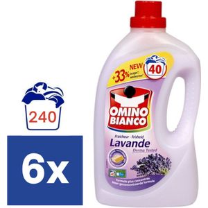 Omino Bianco Lavendel Vloeibaar Wasmiddel (Voordeelverpakking) – 6 x 2 l (240 wasbeurten)
