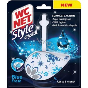 WC Net - Toiletblok - Style Crystal Blue Fresh - Met geparfumeerde Microkristallen - Tot 1 Maand Frisheid - 6 x 36,5 gram