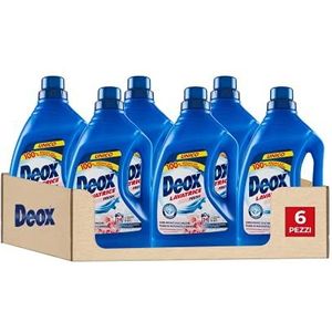 Deox Fresh vloeibaar wasmiddel, 144 wasbeurten, verwijdert vlekken en desinfecteert, met anti-geurformule, 1200 ml, 6 verpakkingen