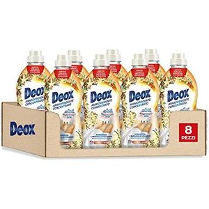 Deox - Adoucissant machine à laver concentrée, 264 lavages, vanille et argan, vêtements doux et parfumés, avec technologie Fresh Protection, 660 ml x 8 paquets