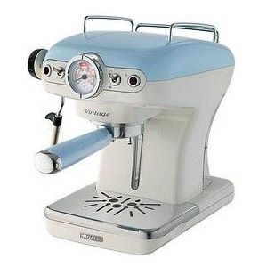 Ariete 1389/15 - Vintage Piston /Espressomachine - 900W - 0,9L tank inhoud - ook geschikt voor pads - Blauw