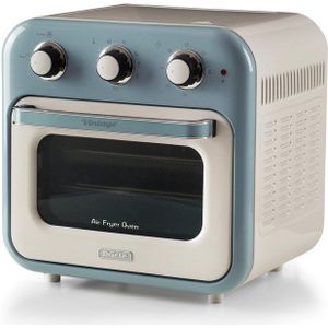 Ariete 4632 Vintage luchtfriteuse en oven, 1400 W, 2-in-1, inhoud 16 l, inclusief accessoires, 60 minuten timer, dubbel glas, lichtblauw