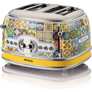 Ariete Positano 0156/OP - Italiaans design broodrooster - 4 sleuven - 1630W - 6 standen