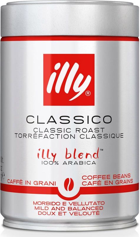 Illy Café en grains Torréfié CLASSICO, 6 boîtes de 250 g