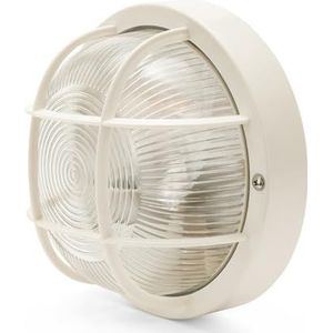 Velamp Bubble: Ronde Wandlamp In Kunststof + Glas E27 Max 60W - Wit