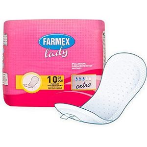 Farmex® LADY Extra Maandverband – Geurcontrolesysteem en Absorberend – Voor Lichte Incontinentie – Latexvrij, Luchtdoorlatend en Hypoallergeen – Delicaat en Droog – 10 stuks