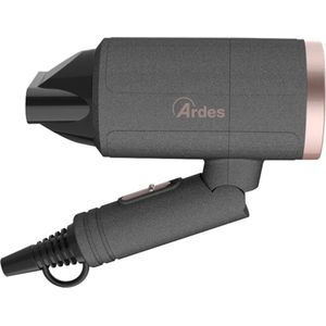 ARDES ARPHON01 Stylito Haardroger, 1200 W, professionele haardroger, inklapbaar, compact, reizen, haardroger, opvouwbaar, met concentrator, haak en lange kabel, haardroger, zwart