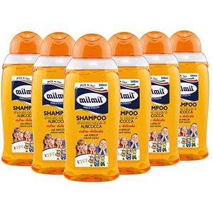 Milmil Extra milde shampoo voor kinderen met natuurlijk abrikozenextract, 6 x 500 ml