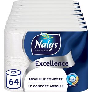 Nalys Excellence Maxi-vellen Wit Toiletpapier - 5 Lagen - 64 Rollen - Papieren Verpakking