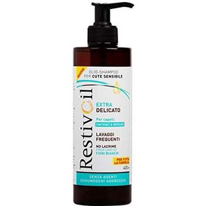 RestivOil Extra hydraterende shampoo voor normaal tot zacht haar, olie-shampoo met wit bloemenaroma, aanbevolen voor veelvuldig wassen, 400 ml