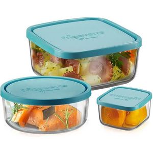 Bormioli Rocco - Frigoverre - Vershoudbakjes - Blauw - Glas - 3-Delig