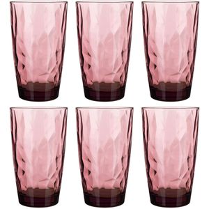 Bormioli Rocco Longdrinkgläser Diamond Lila 470 ml - 6 Stücke
