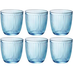 Drinkglazen - Blauw - Tumbler Glas - 290 ml - Set van 6