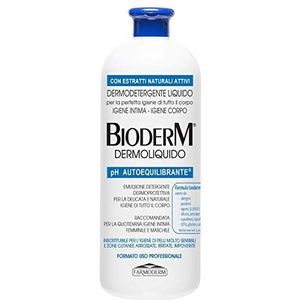 Bioderm Dermoliquido - Gel Douche Dermoprotecteur Peaux Sensibles - Pour Toute la Famille, de nourrisson a personnes Âgées - Convient à l'hygiène intime quotidienne des femmes et des hommes - 1000 ml