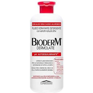 BIODERM BIODERMOCOSMETICI BM 3942 - Reinigingscrème voor gezicht en lichaam met aloë vera en hyaluronzuur - ideaal voor de zeer gevoelige huid zoals zuigelingen en ouderen - Uitstekende make-up remover - 500 ml,Wit en Rood