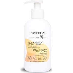 Farmoderm Dagelijkse rustgevende babycrème - 98% natuurlijke ingrediënten - biologische vochtinbrengende crème voor lichaam en gezicht van de baby - ter voorkoming en kalmering van droge huid,