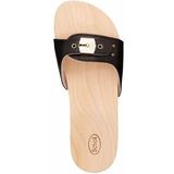 Scholl - Pescura Flat - Slipper - Black - 100% Leer - Verstelbare Gesp