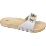 Scholl - Pescura Flat - Slipper - White - 100% Leer - Verstelbare Gesp