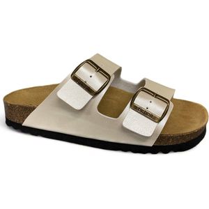 Scholl - Josephine - Slippers - Wit - Synthetisch Materialen - Suède - Rubber