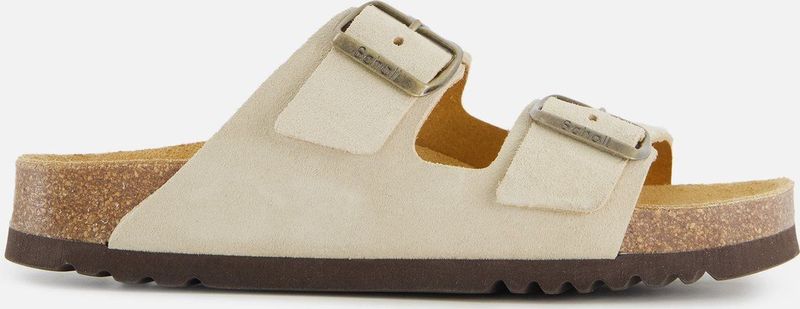 Scholl - Josephine - Slipper - Beige - 100% Suède - Comfortabel Voetbed