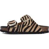 Scholl - Noelle Printed Slipper - Zebra Beige Zwart - Leer