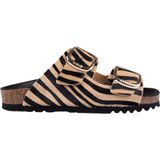 Scholl - Noelle Printed Slipper - Zebra Beige Zwart - Leer