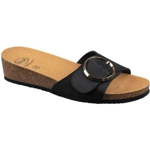 Scholl - Amalfi - Damessandalen - Zwart - Klittenbandsluiting