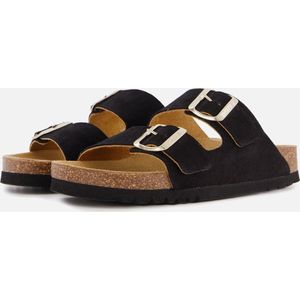 Scholl - Josephine - Slipper - Black - 100% Suède - Comfortabel Voetbed