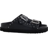 Scholl - Beatriz - Slipper - Zwart - Leer - Microfiber