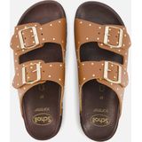 Scholl - Beatriz - Slipper - Cognac - Lederen Bovenwerk - Verstelbare Gespsluiting