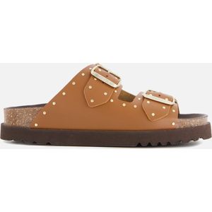 Scholl - Beatriz - Slipper - Cognac - Lederen Bovenwerk - Verstelbare Gespsluiting